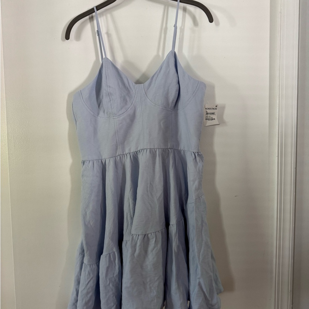 Blue Tiered Ruffled Mini Sundress